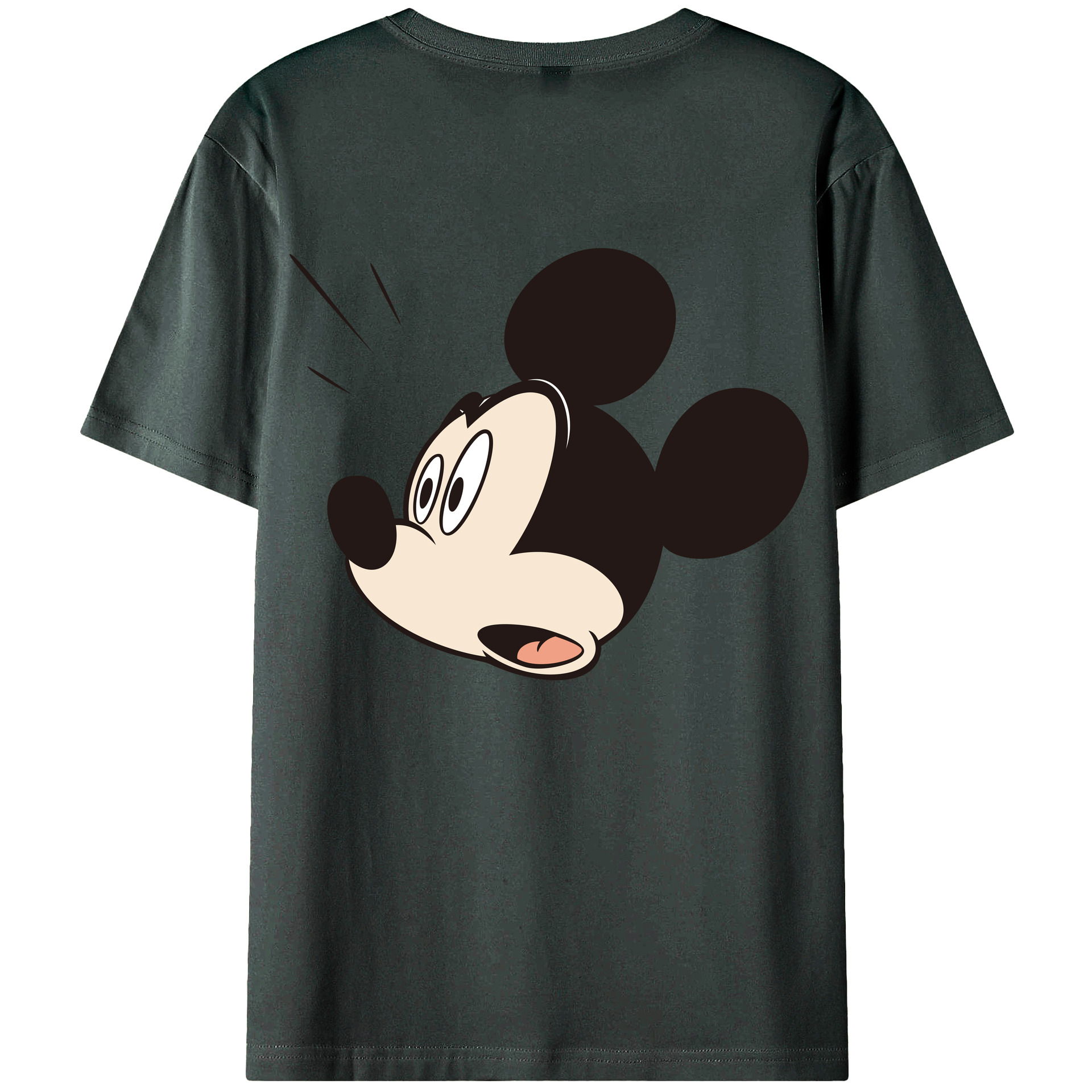 ミッキーマウス Mickey Mouse 綿100％ メンズ半袖Tシャツ（バックプリント） 通気性